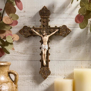 Crucifix Scalloped Edge