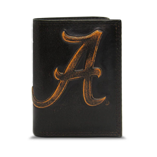 Alabama Crimson Tide Burnished Leather Trifold Wallet Gift