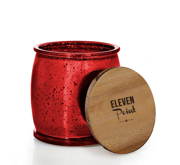 Eleven Point Candles, Silver Birch Scent, Red Mercury Barrel Jar