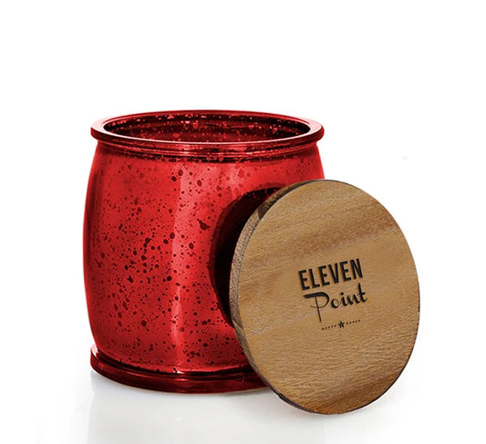 Eleven Point Candles, Harvest No. 23 Scent, Red Mercury Barrel Jar