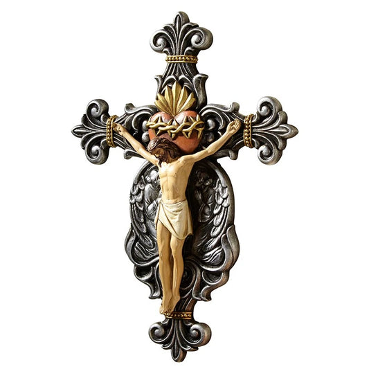10" Calvary Sacred Heart Crucifix