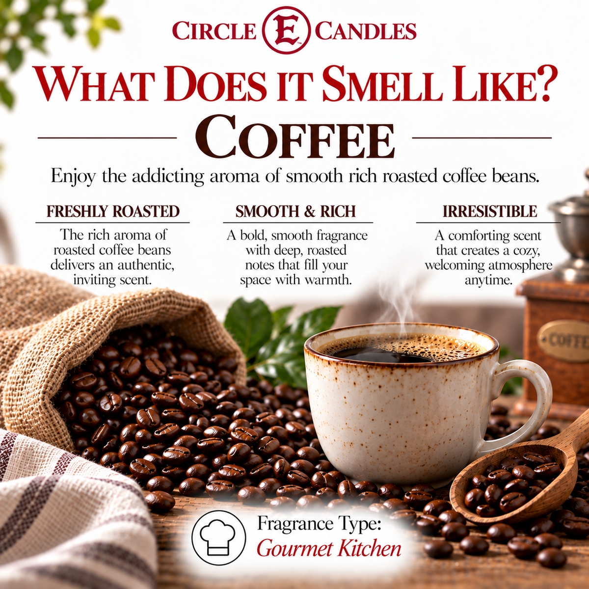 Circle E Candles Wax Melt Tart Coffee Scent Pack of 6 Tarts