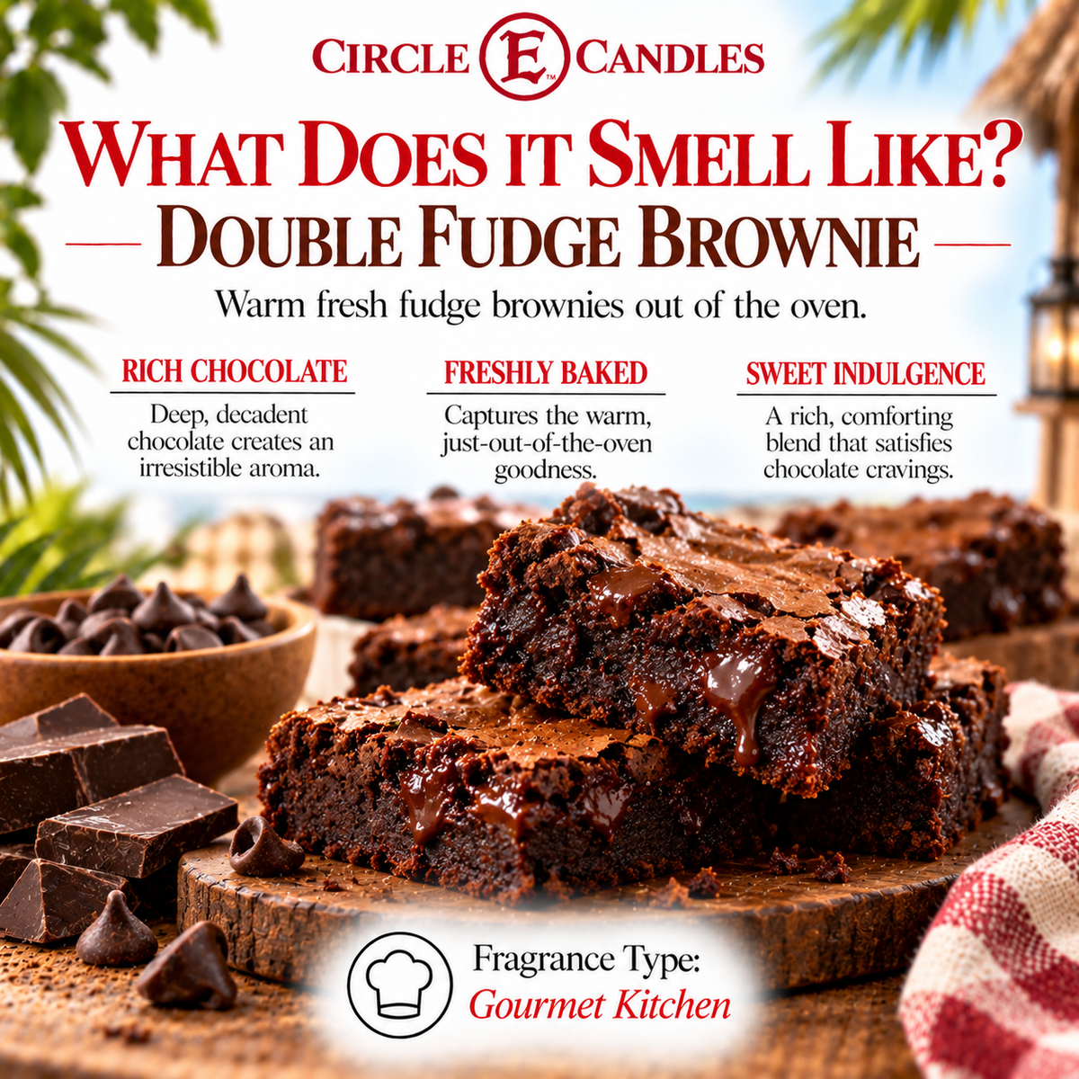 Circle E Candles Wax Melt Tart Double Fudge Brownie 3oz Pack