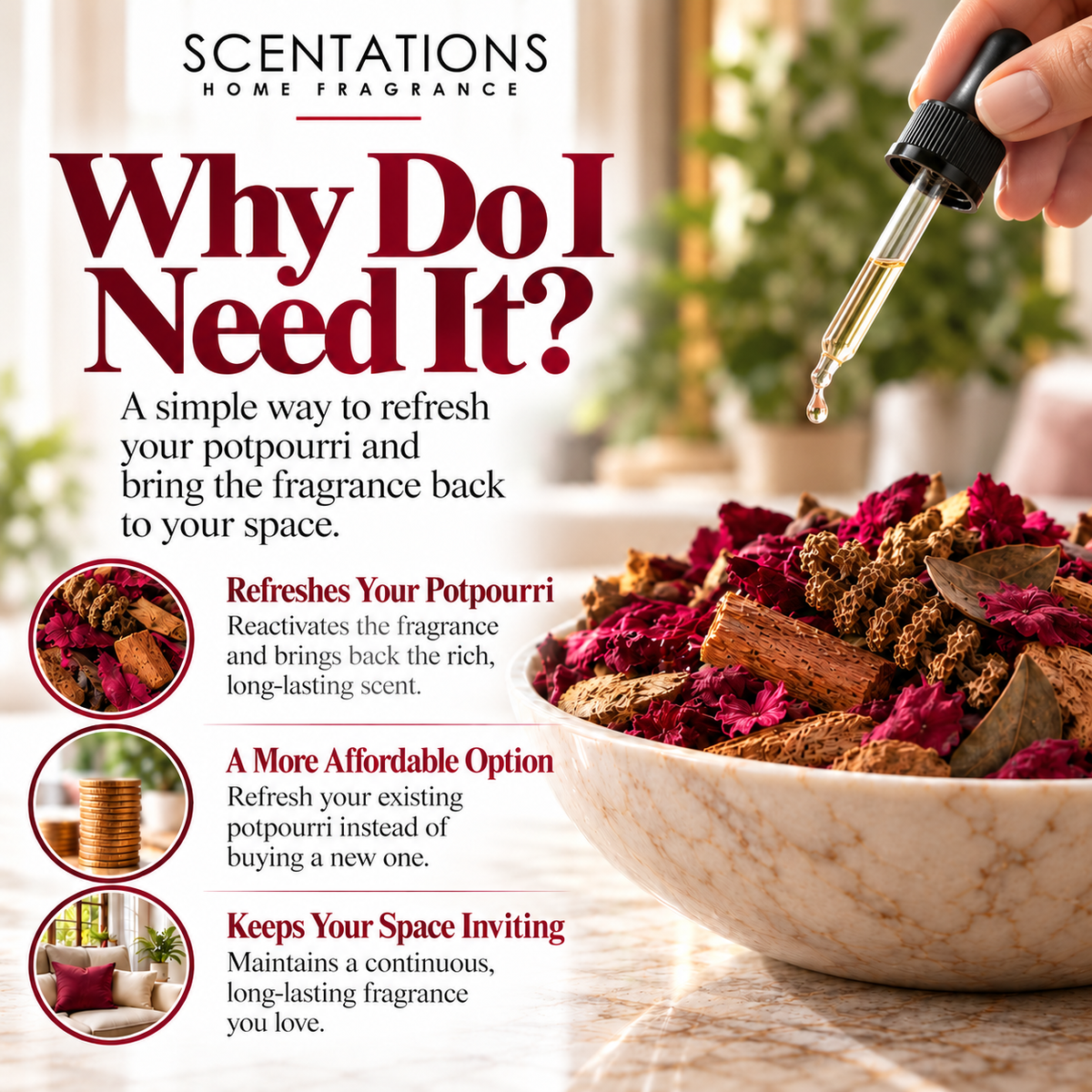 Scentations Cabernet Potpourri Refresher Oil Refill, 1 oz