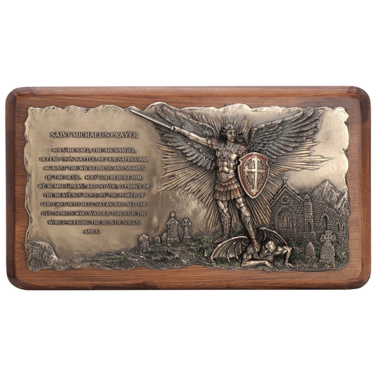 Saint Michael Prayer Wooden Wall Plaque