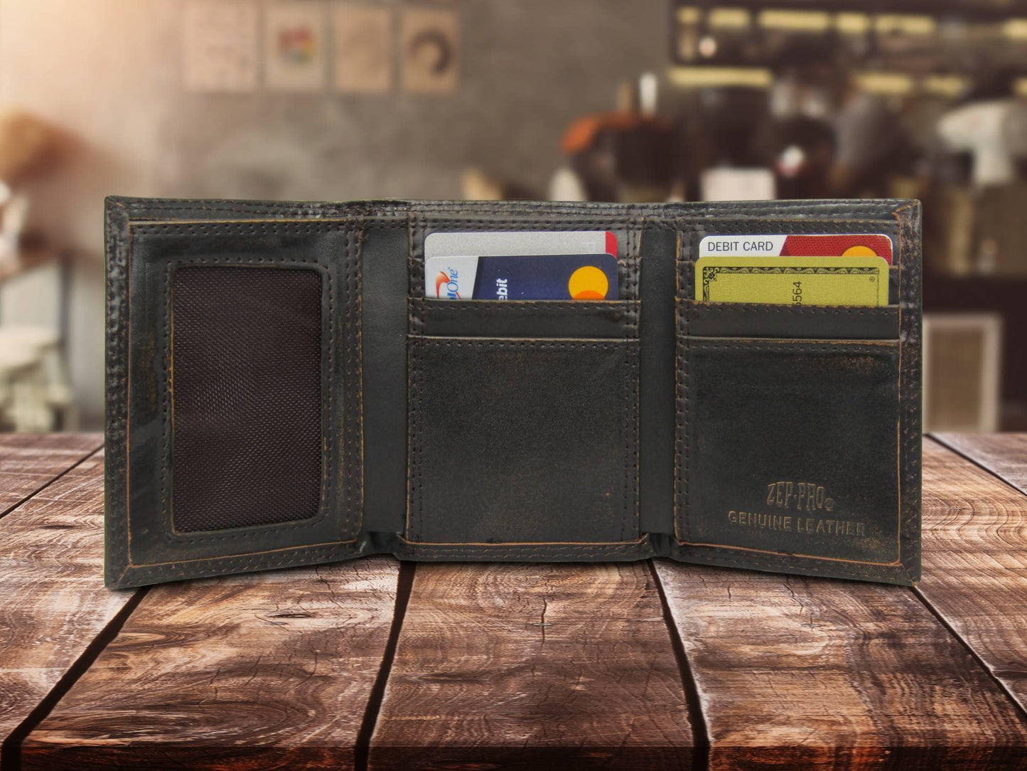 LSU Tigers Burnished Leather Trifold Wallet