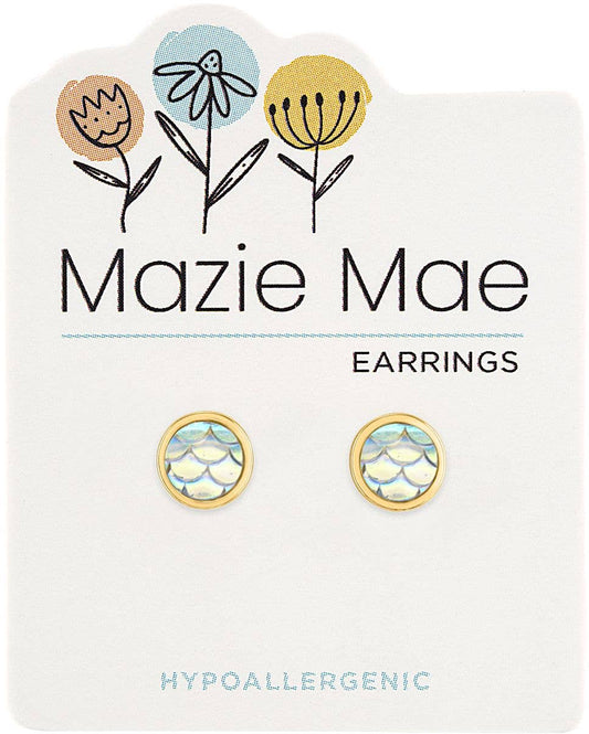 Mazie Mae Earring: Gold Mermaid Scale Stud Earring