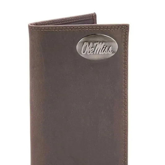 Ole Miss Rebels Vintage Tan Leather Secretary Wallet Gift