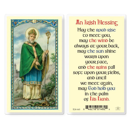Saint Patrick An Irish Blessing Laminated Holy Card Pack of 25
