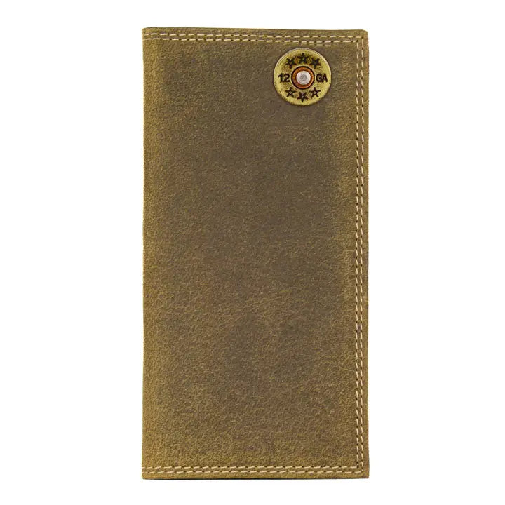 Shotshell Vintage Tan Leather Secretary Wallet