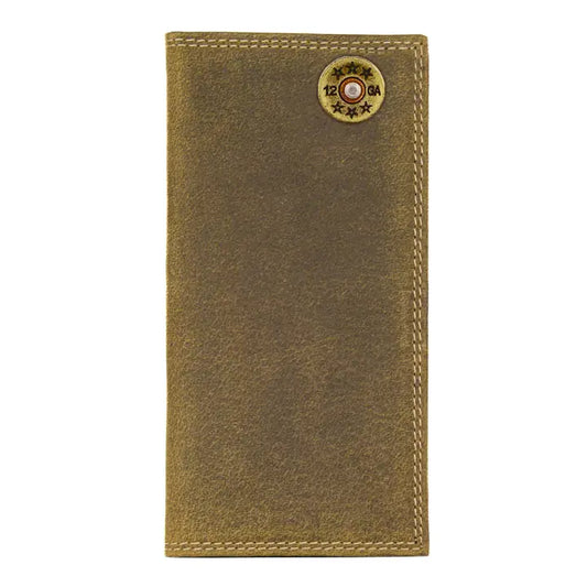 Shotshell Vintage Tan Leather Secretary Wallet