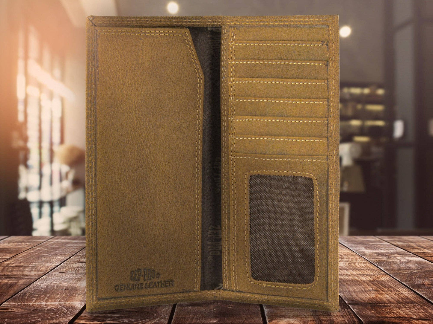 Buck Vintage Tan Leather Secretary Wallet
