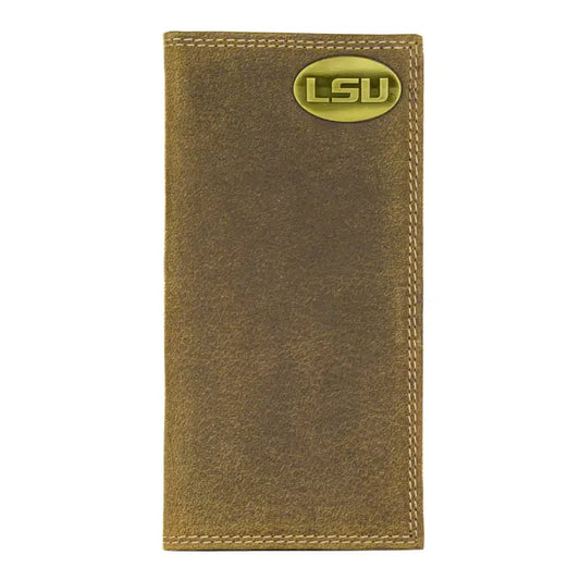 LSU Tigers Vintage Tan Leather Secretary Wallet