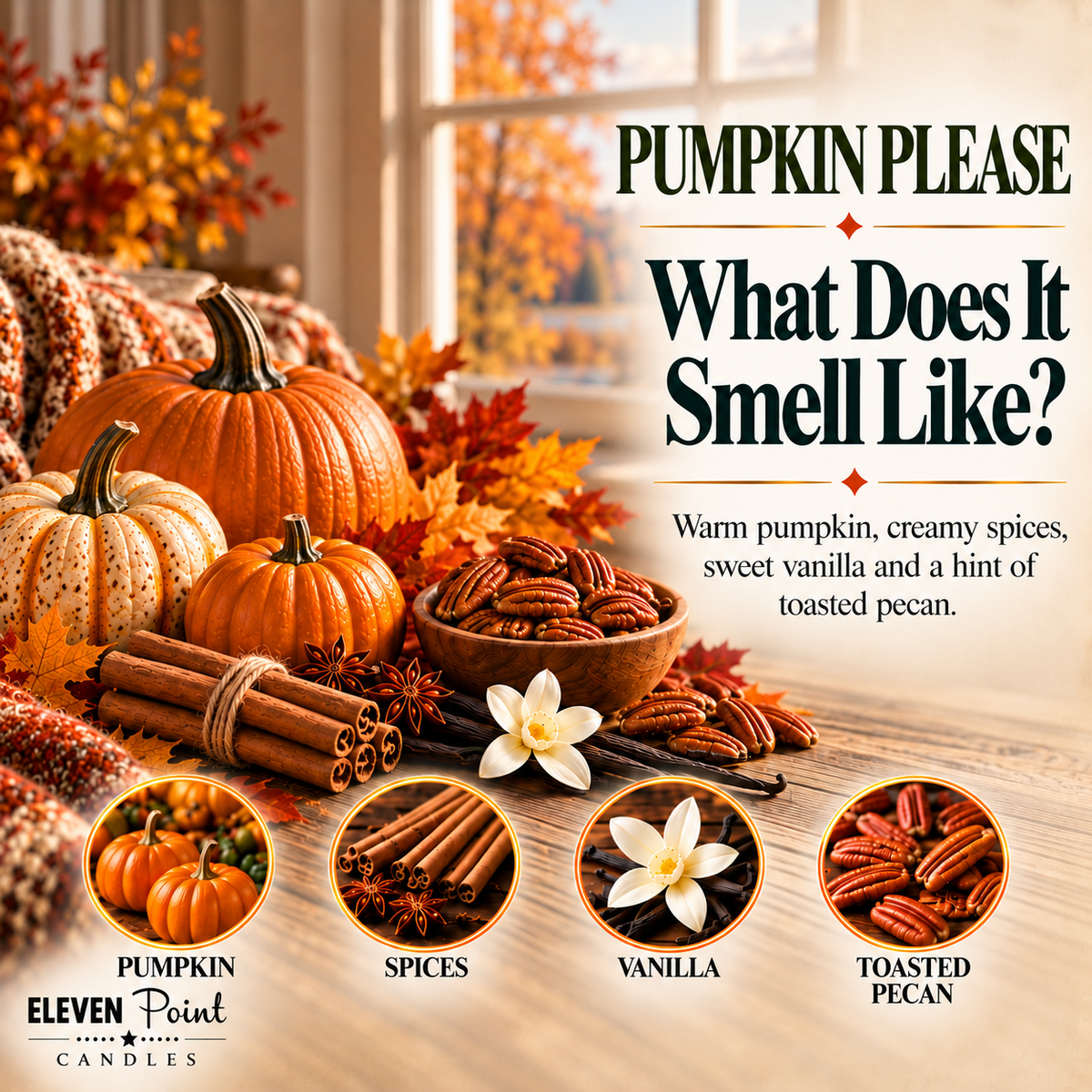 Eleven Point Pumpkin Please candle