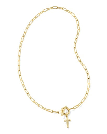 Gold Cross Link And Chain Necklace For Everyday Wear