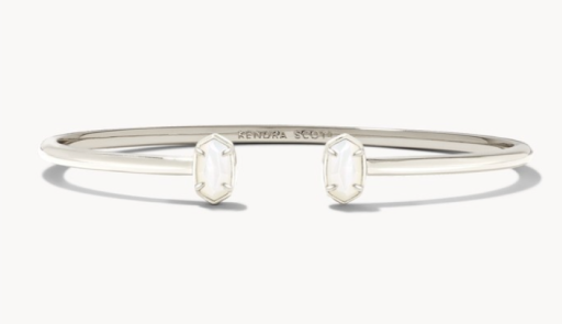 EMILIE CUFF BRACELET SILVER IVORY MOTHER OF PEARL
