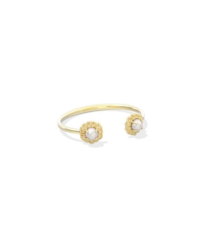 GABRIELLA PEARL CUFF BRACELET GOLD FRESHWATER CULTURED PEARL S/M
