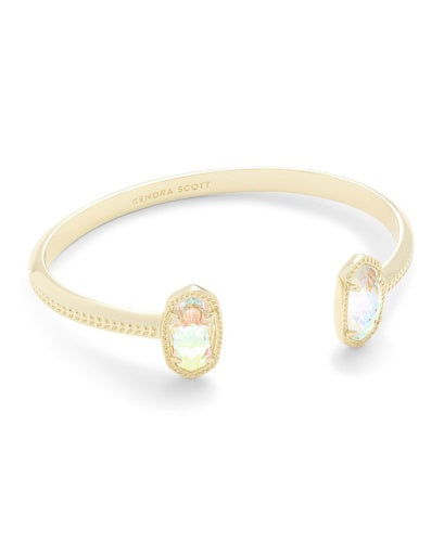 ELTON CUFF BRACELET GOLD DICHROIC GLASS