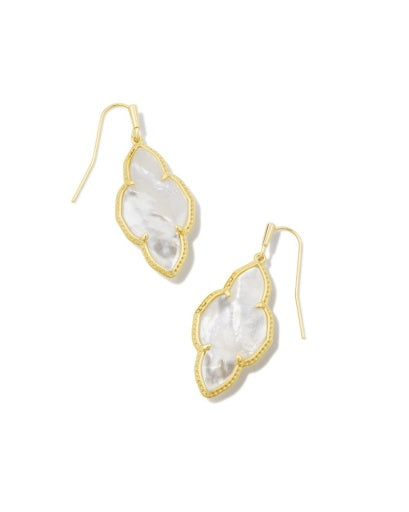 Abbie Drop Earrings Gold Ivory Mother Of Pearl Elegant