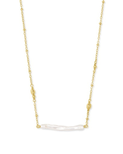 EILEEN PENDANT NECKLACE GOLD WHITE PEARL