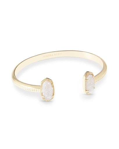 ELTON CUFF BRACELET GOLD IRIDESCENT DRUSY