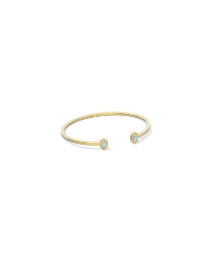 MINI ELTON CUFF BRACELET GOLD BLUE LAB GROWN OPAL S/M