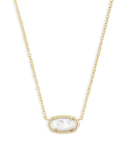 Elisa Short Pendant Necklace Gold Ivory Mother Of Pearl