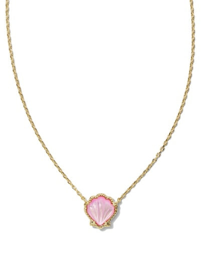 Brynne Shell Short Pendant Necklace Gold Ivory Mother Of Pearl