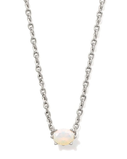 CAILIN CRYSTAL PENDANT NECKLACE SILVER CHAMPAGNE OPAL CRYSTAL