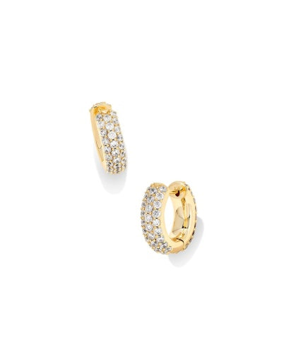 Mikki Pave Huggie Earrings Gold Jewelry for Women Everyday