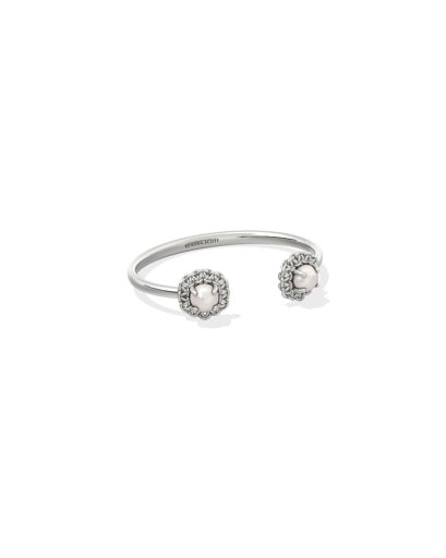 GABRIELLA PEARL CUFF BRACELET VINTAGE SILVER FRESHWATER CULTURED PEARL S/M