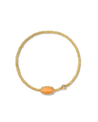 Grayson Stretch Bracelet Gold Orange Mother of Pearl