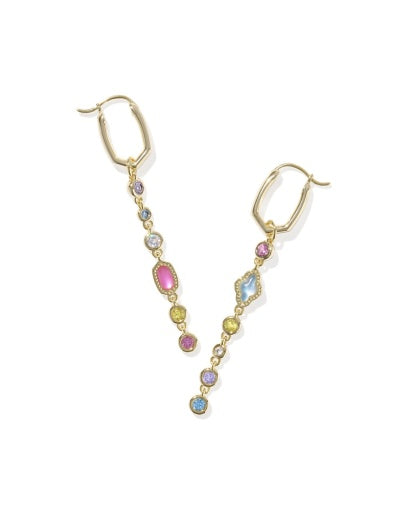 Mini Elisa Abbie Huggie Earrings Gold Multi Mix