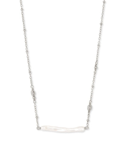 EILEEN PENDANT NECKLACE SILVER WHITE PEARL