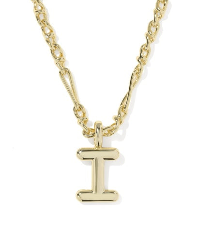 BUBBLE LETTER I SHORT PENDANT NECKLACE GOLD