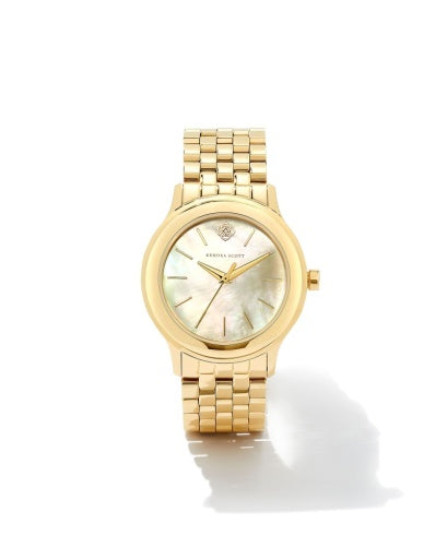 ALEX 35MM  WATCH GOLD IVORY MOTHER OF PEARL