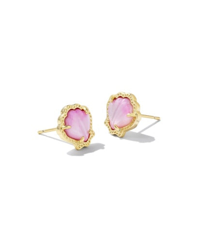 Brynne Shell Stud Earrings Gold Ivory Mother of Pearl