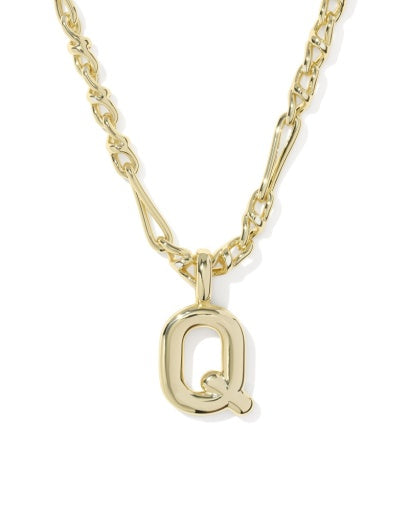 BUBBLE LETTER Q SHORT PENDANT NECKLACE GOLD