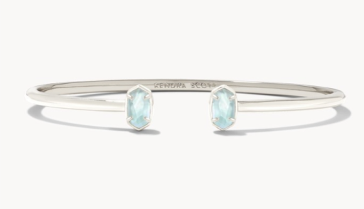 EMILIE CUFF BRACELET SILVER LIGHT BLUE ILLUSION