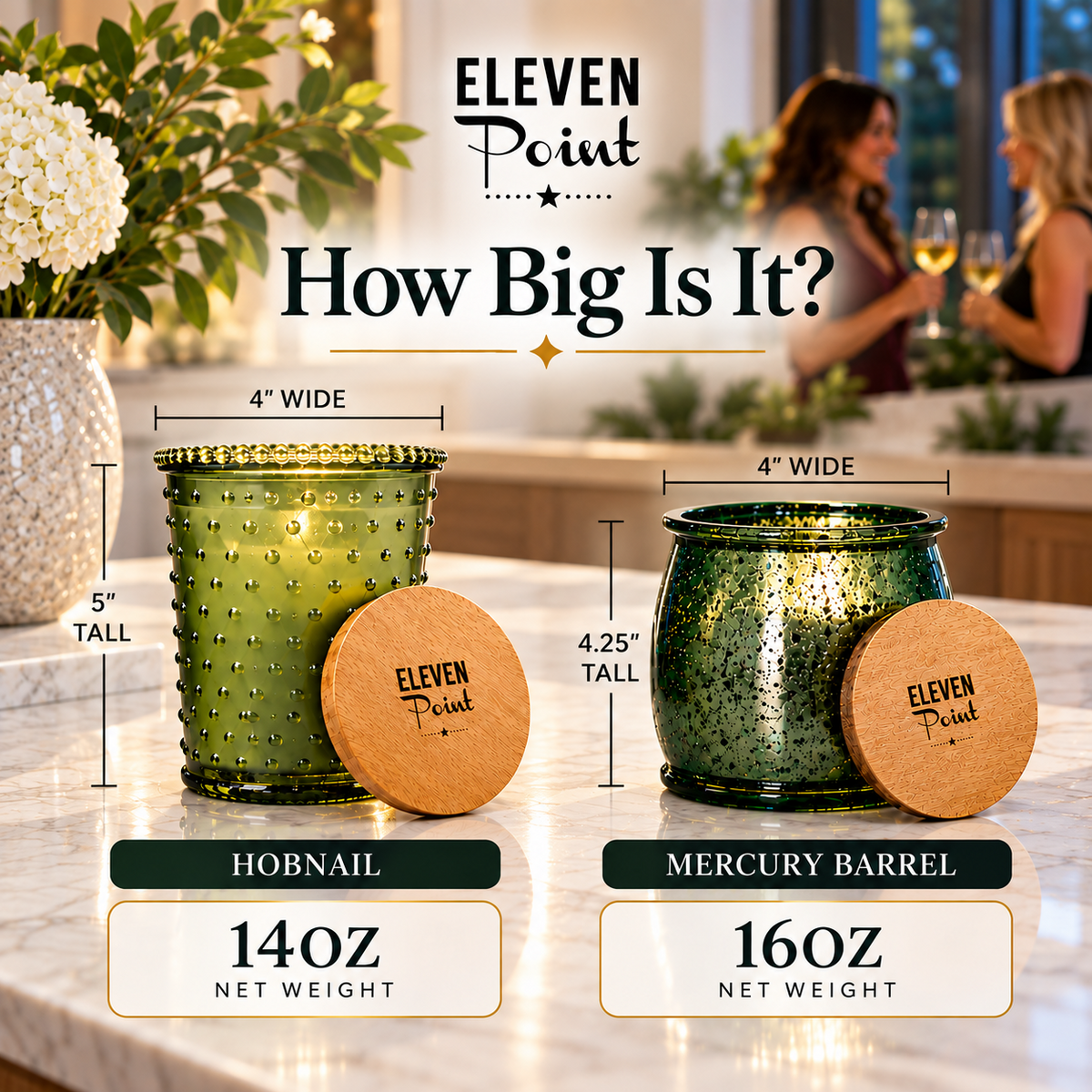 Eleven Point candle dimensions