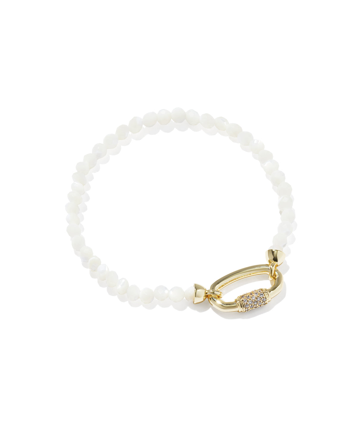 EMERY BEADED STRCH BRC GOLD IVORY MOP