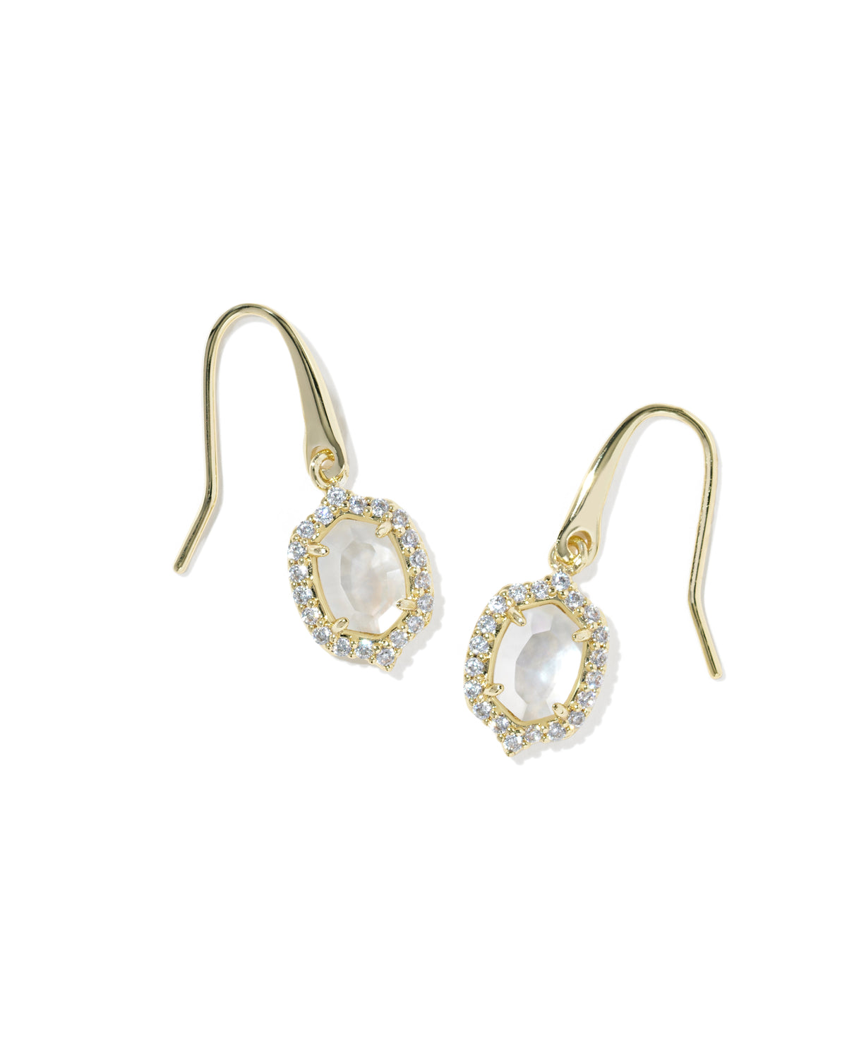 DAPHNE CRSTL FRM DRP EAR GOLD IVORY MOP