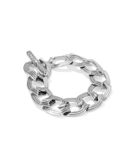 NOVA LINK CHAIN BRC RHOD WHITE CZ
