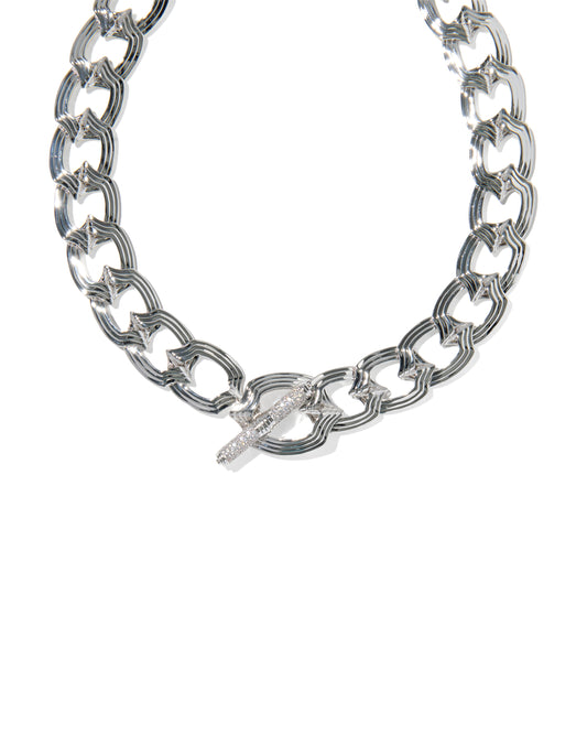 NOVA LINK CHAIN NCK RHOD WHITE CZ