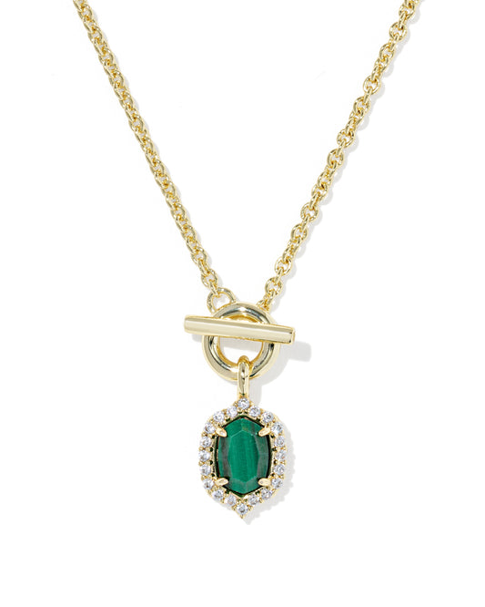 DAPHNE CRSTL TGL NCK GOLD GREEN MALACHITE