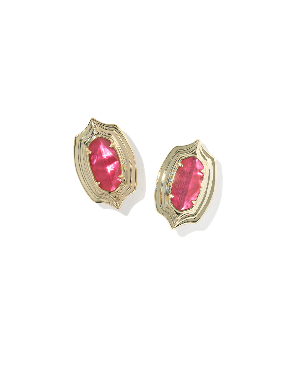 ELLIE STEP FRM STUD EAR GOLD DARK PINK ILLUSION
