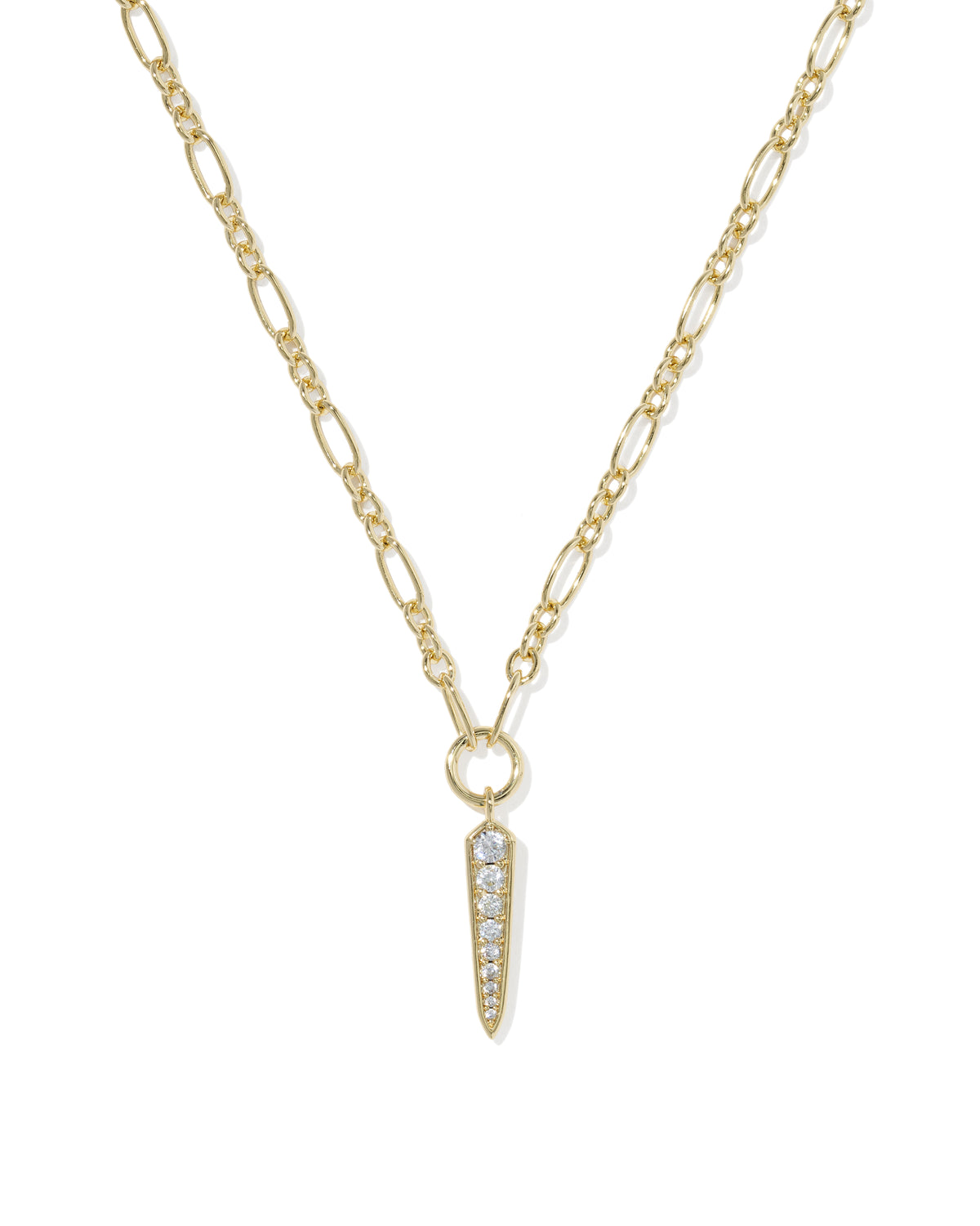 FATE SHORT PNDNT NECK GOLD METAL WHITE CZ