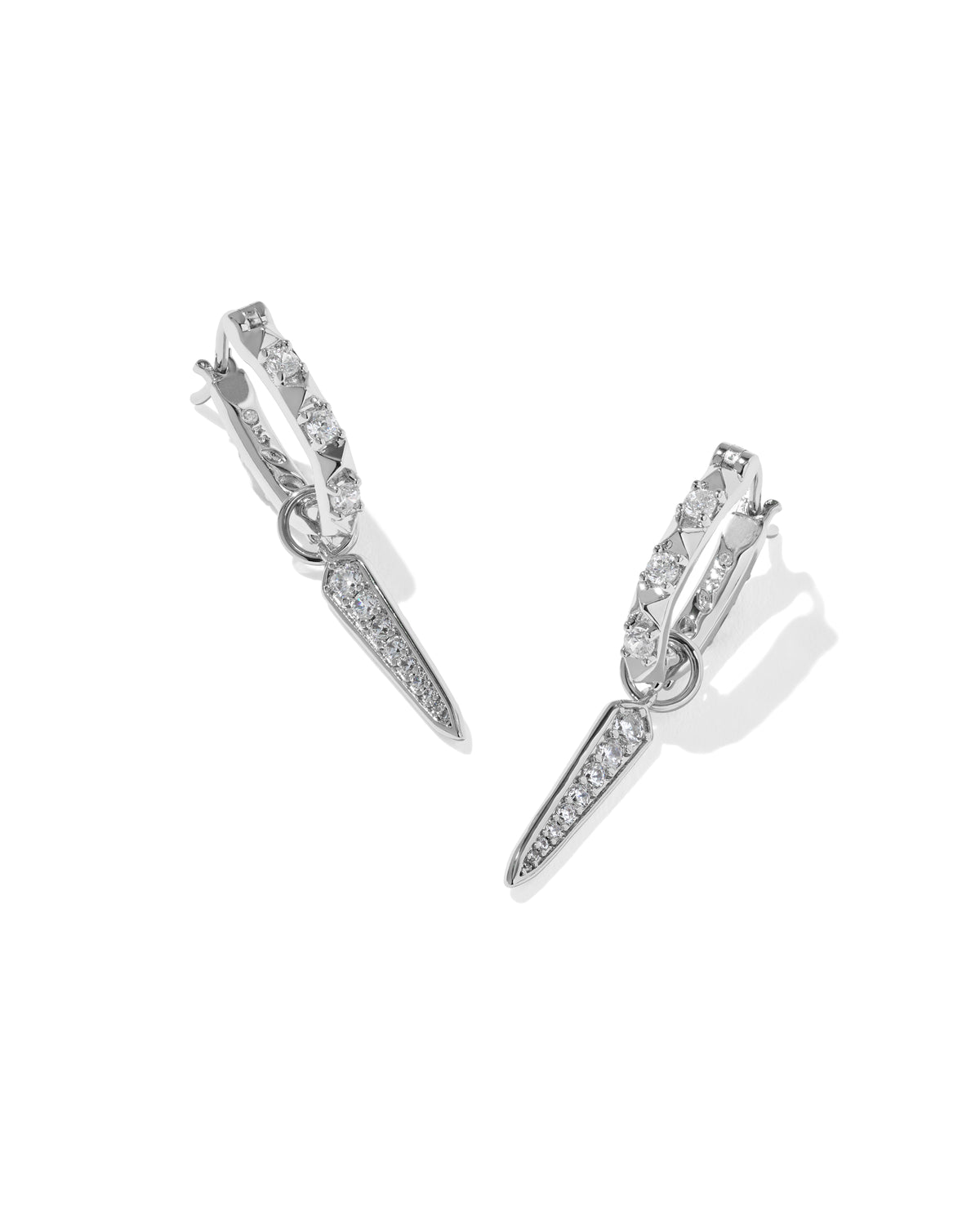 FATE CHARM HUGGIE EAR RHOD WHITE CZ