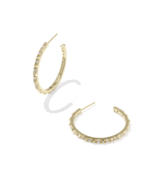 FATE HOOP EAR GOLD METAL WHITE CZ