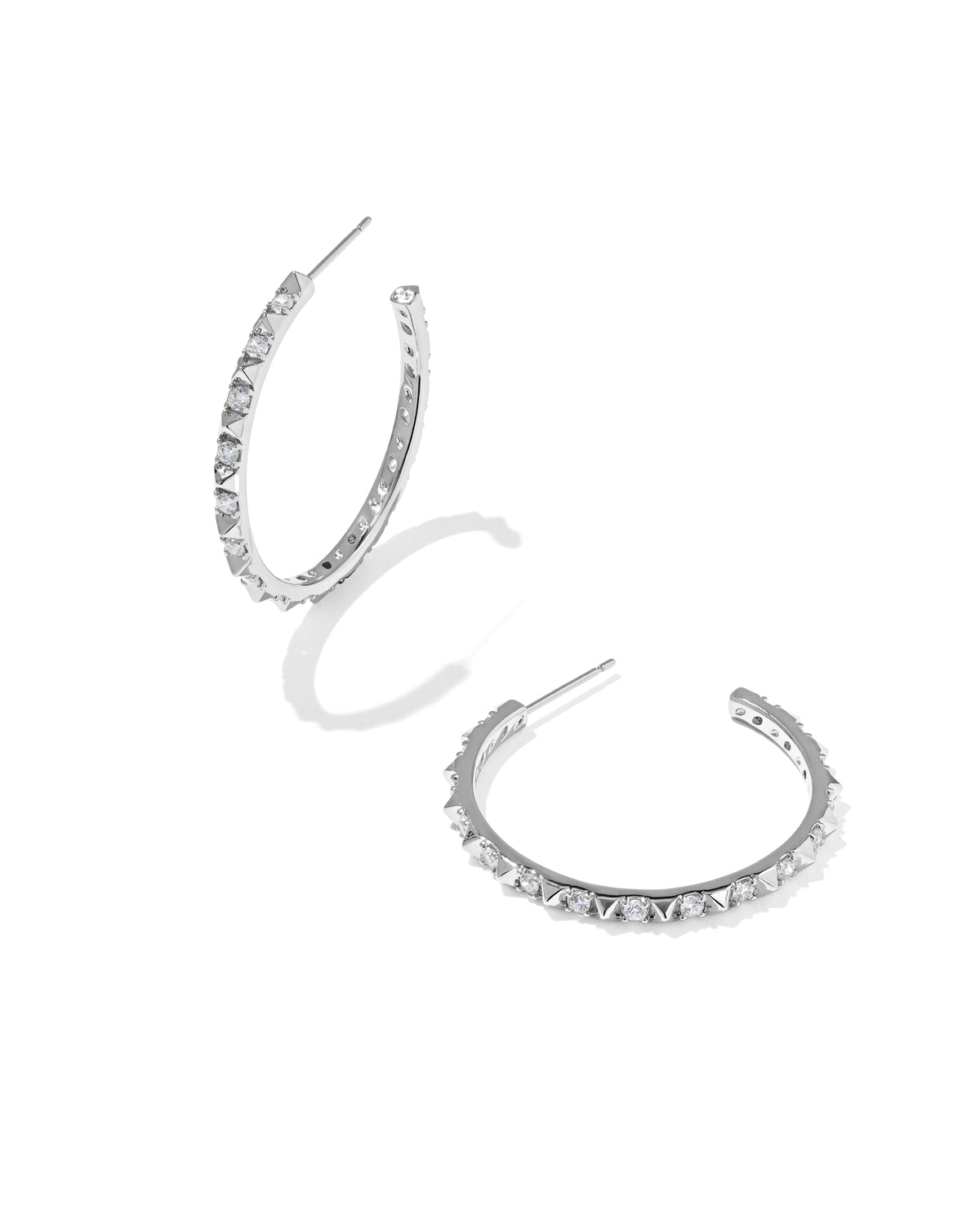 FATE HOOP EAR RHOD WHITE CZ